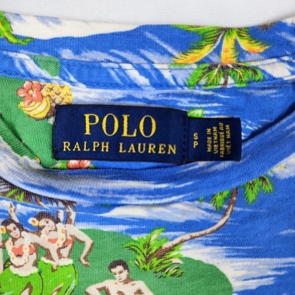 Polo Ralph Lauren- Mens Small All Over Print Hawaiian T-Shirt - Picture 4 of 6